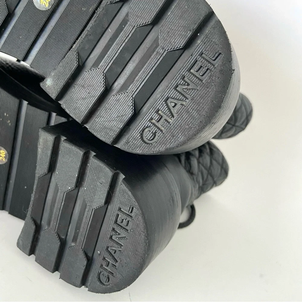 LOUIS VUITTON Leather Lace Up Combat Boots Ankle Booties - Picture 14 of 16